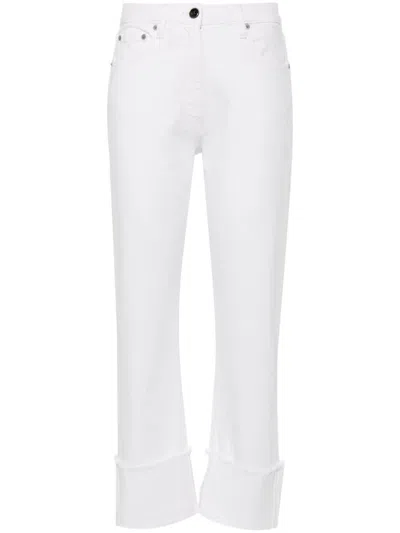 Semicouture Cropped Jeans In 白色