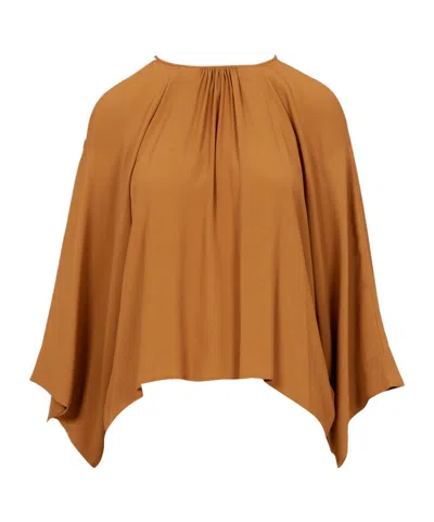 Semicouture Cutout Design Blouse In Brown
