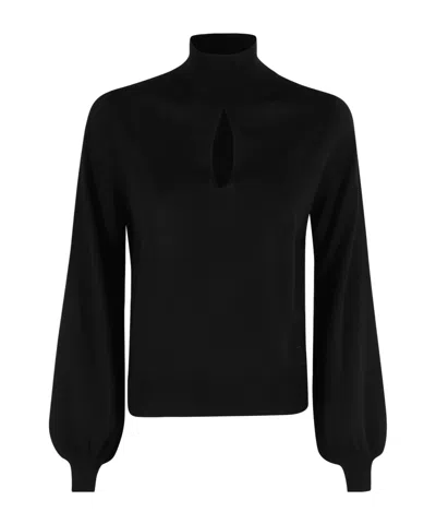 Semicouture Cutout Detail Sweater In Black