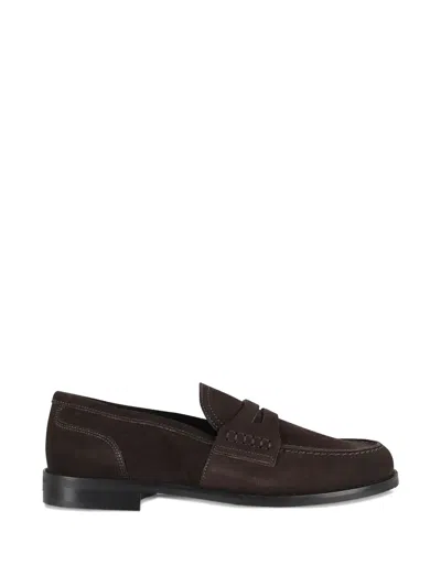 Semicouture Damienn Stitched Loafers In Brown