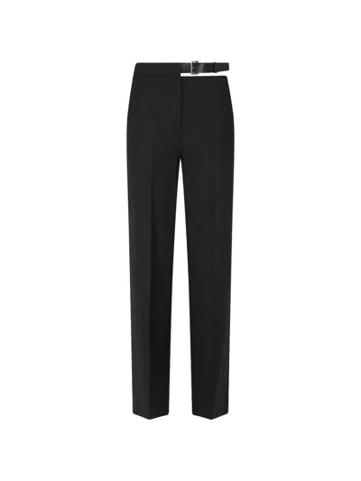 Semicouture Debbie Belted Cutout Trousers In Black