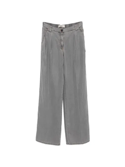 Semicouture Debora Elasticated-waist Trousers In Gray