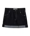 Semicouture Floriane Miniskirt In Dark Denim In Black