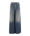 Semicouture Denim Skirt With Belt Loops In Blue
