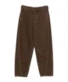 Semicouture Denim Trousers With Belt Loops In Brown