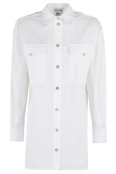 Semicouture Diane Pointed Collar White Shirt