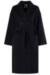 Semicouture Semi Couture Double-breasted Alice Coat With Notched Collar In Blue