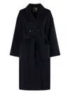 Semicouture Semi Couture Double-breasted Alice Coat With Notched Collar In Black