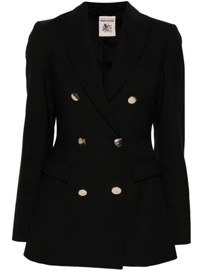 Semicouture Double-breasted Blazer In Black