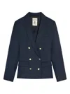 Semicouture Double-breasted Suit Jacket In Blue