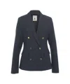 Semicouture Double-breasted Blazer With Gold Buttons In Black