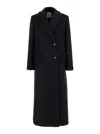 Semicouture Double-breasted Wool Coat In Black