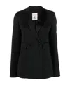 Semicouture Double-breasted Suit Jacket In Black