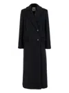 Semicouture Double-breasted Wool Coat In Black