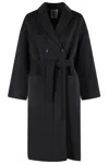 Semicouture Semi Couture Double-breasted Alice Coat With Notched Collar In Black