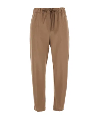 Semicouture Drawstring Casual Pants In Brown