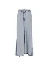 Semicouture Drawstring Maxi Skirt In Blue