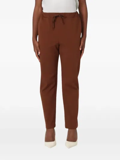 Semicouture Drawstring Trousers In Brown