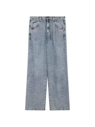 Semicouture Drawstring-waist Jeans In Blue