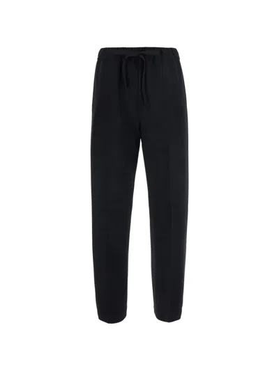 Semicouture Drawstring-waist Pressed-crease Trousers In Black