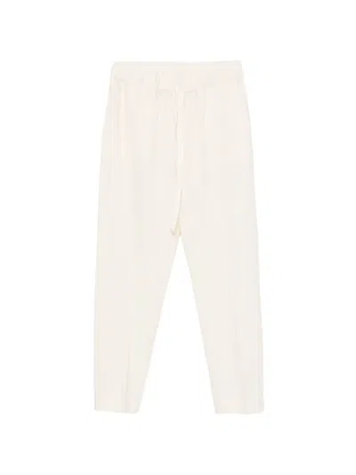 Semicouture Drawstring-waist Pressed-crease Trousers In Neutral