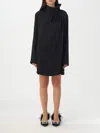 Semicouture Tie-neck Pocket Dress In Black
