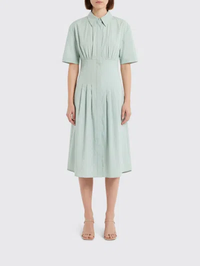 Semicouture Short-sleeved Shirt Dress In Green