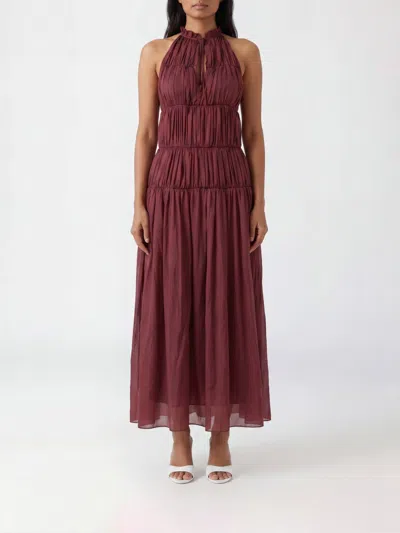 Semicouture Dress Woman Color Red In Burgundy