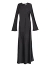 Semicouture Maxi Dress With Flared Cuffs And Sleeves In Black
