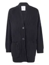 Semicouture Button Long-sleeved Sweater In Blue