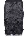 Semicouture Dulcina Beaded Lace Midi Skirt In Black