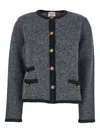 Semicouture Dulcinea Wool Blend Jacket In Gray