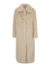 Semicouture Faux-fur Coat In Neutral