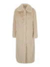 Semicouture Faux-fur Coat In Neutral