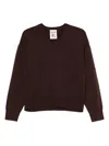 Semicouture 'edmond' Brown Wool Sweater  In Burgundy
