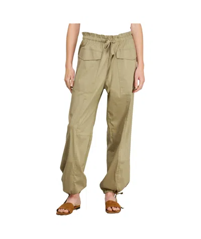 Semicouture Elastic Drawstring Waist Casual Pants In Brown