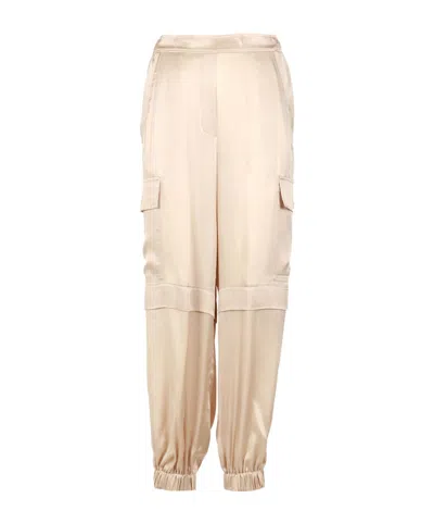 Semicouture Elastic Waist Casual Pants In Brown