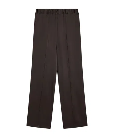 Semicouture Elastic Waist Casual Pants In Brown