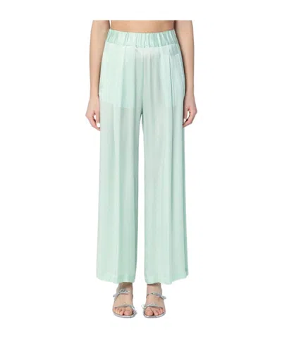 Semicouture Elastic Waist Casual Pants In Green