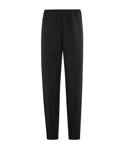 Semicouture Elastic Waist Casual Pants In Black