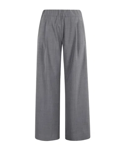 Semicouture Elastic Waist Casual Pants In Gray