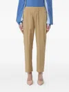 Semicouture Elastic-waist Trousers In Brown