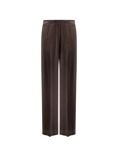 Semicouture Elasticated Wide-leg Trousers In Brown