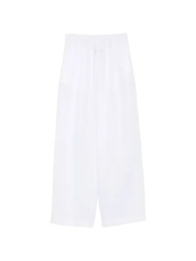 Semicouture Elasticated Wide-leg Trousers In White