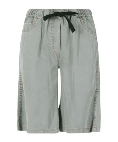 Semicouture Elastic-waist Shorts In Gray