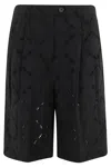 Semicouture Semi Couture Bermuda Shorts With Sangallo Pattern In Nero