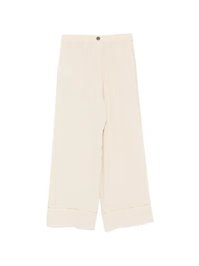 Semicouture Elle Lace-trim Trousers In Neutral