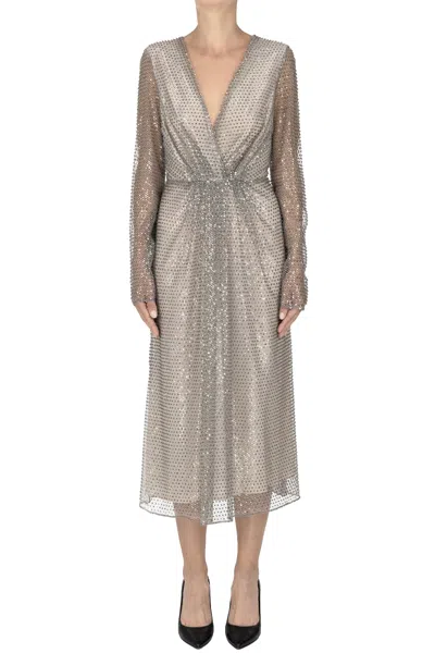 Semicouture Embellished Dress In Gray