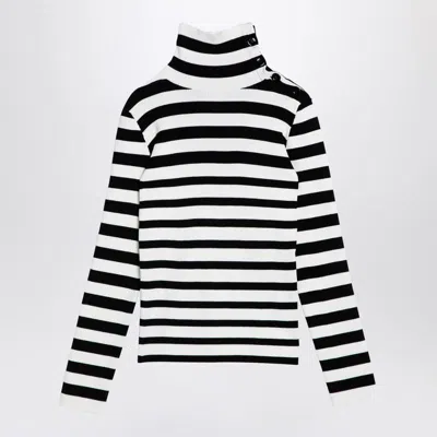 Semicouture Emeley Striped Turtleneck Sweater In Multicolor