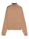 Semicouture Turtleneck Wool-blend Sweater In Brown